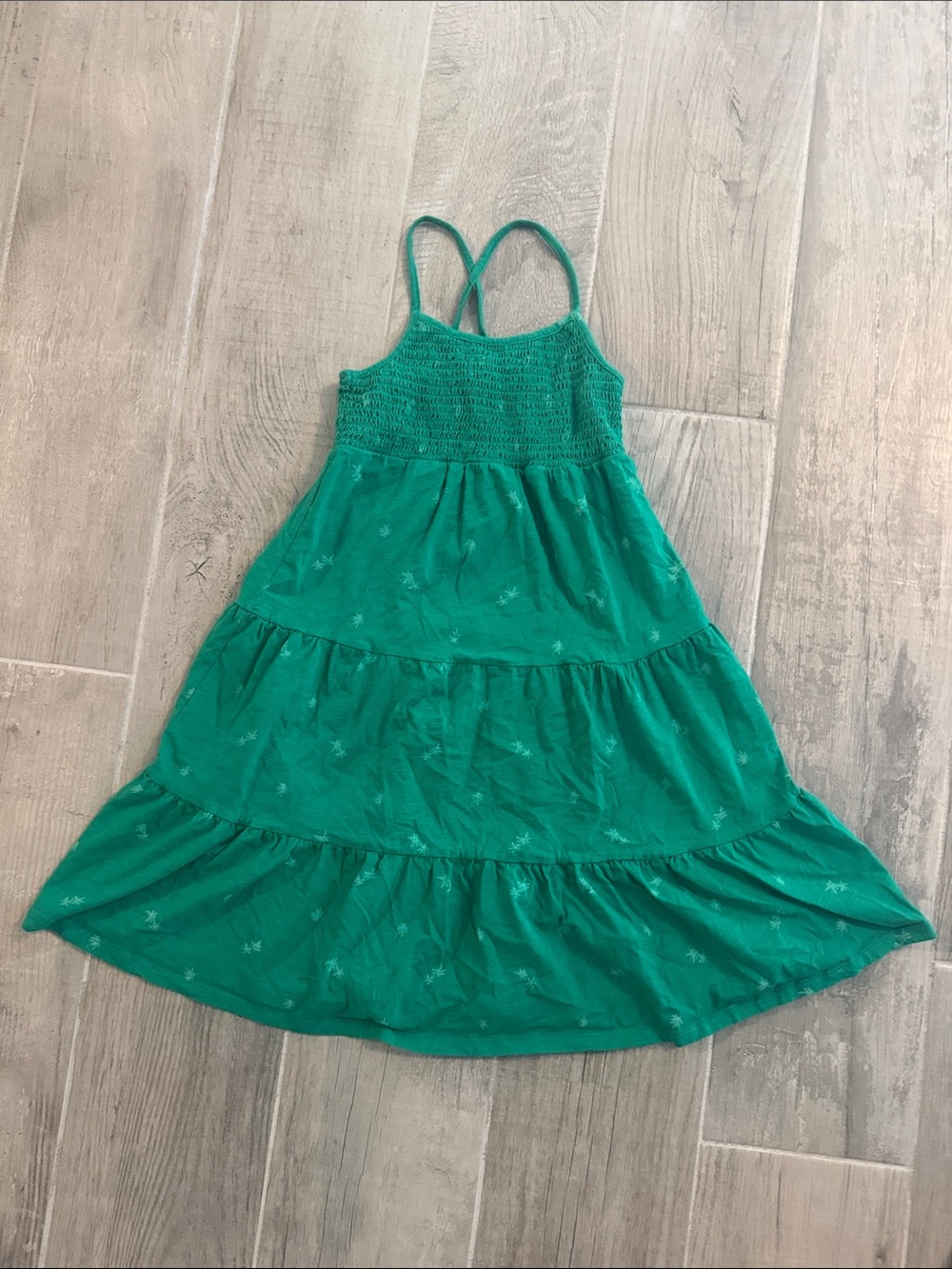GAP Kids Emerald Green Tiered Sundress with Smocked Bodice